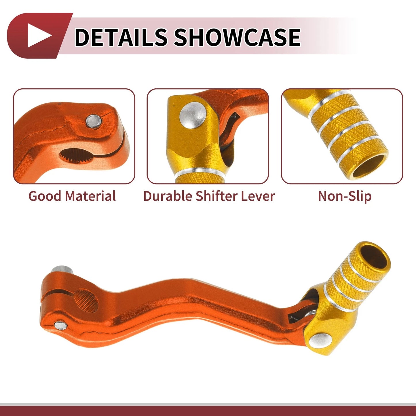 Folding Gear Shifter Lever Orange Gold Tone for Kayo T2