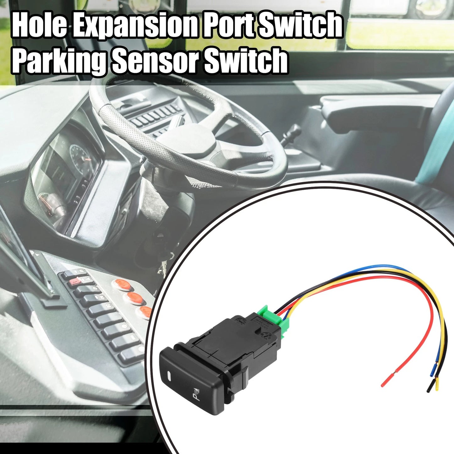 Hole Expansion Port Switch Parking Sensor Switch with Wire for Toyota Alphard