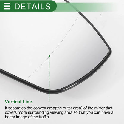 Right Side White Heated Mirror Glass for Ford Kuga (2012-2019)