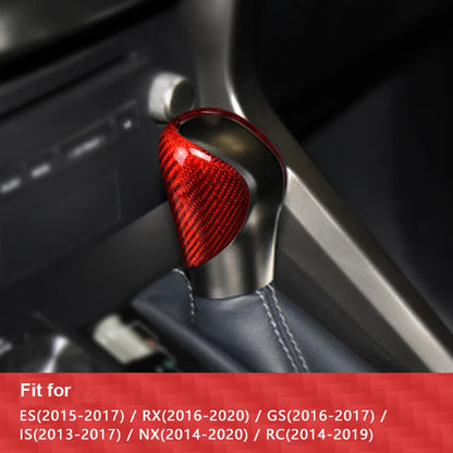 Red Carbon Fiber Gear Shift Knob Shifter Cover Trim Fit For Lexus IS ES NX GS RX