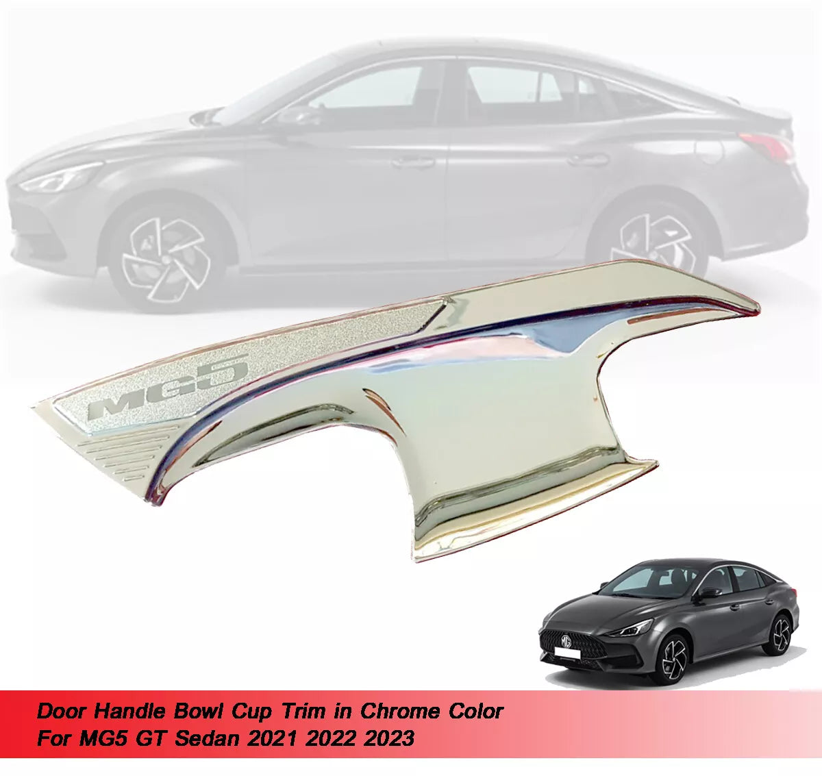 Chrome 4 x Door Handle Bowl Trim for MG5 MG 5 Sedan (2021-2023)