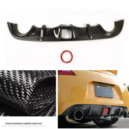 1x Carbon Fiber Rear Diffuser Lip Cover for Nissan 370Z Z34 (2009-2020)