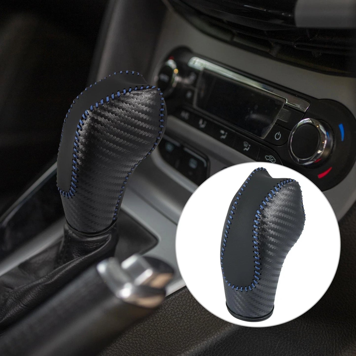 Gear Shift Knob Cover Black Faux Leather for Toyota C-HR (2018–2019)