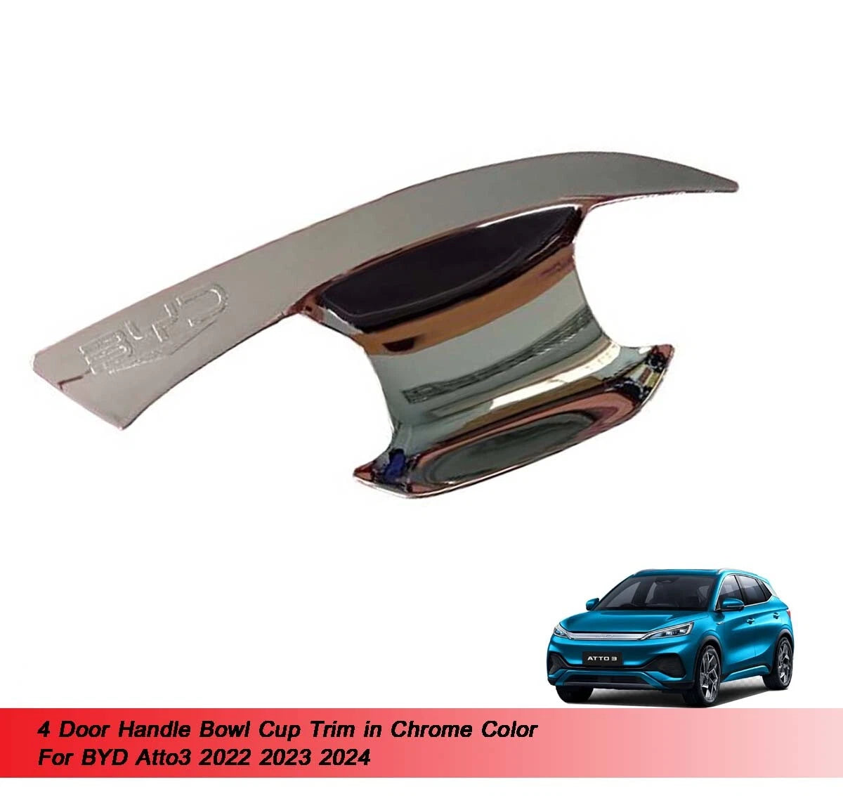 Chrome Handle Bowl Cup Trim for BYD Atto3 (2022-2024)