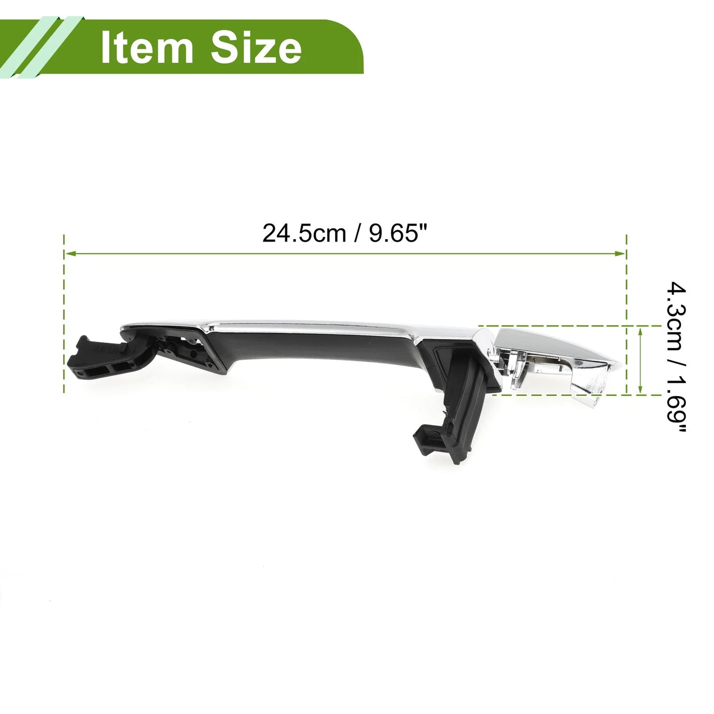 Silver Tone Rear Left Exterior Door Handle for Hyundai Kia Picanto (2011-2016)