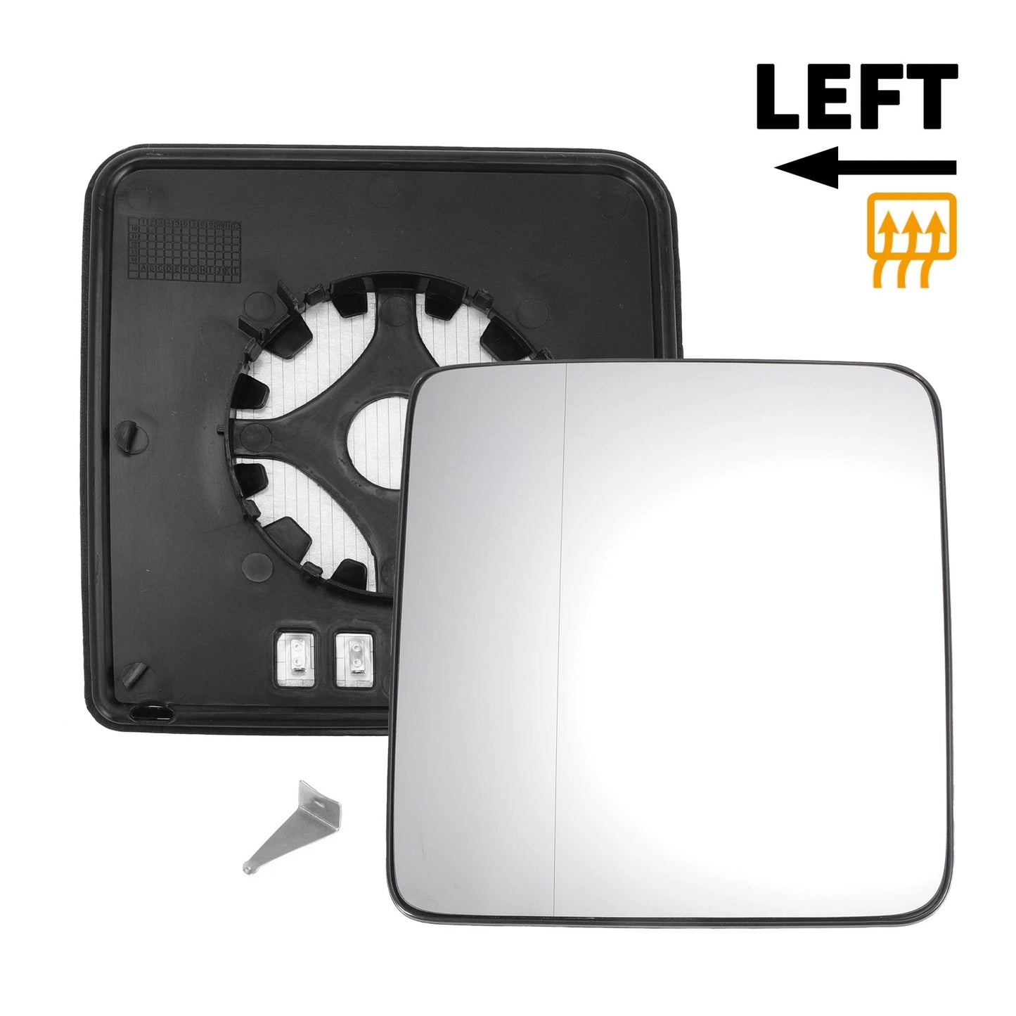 Heated Left Side Mirror Glass w/ Backing Plate for Jeep Wrangler (2011-2017)