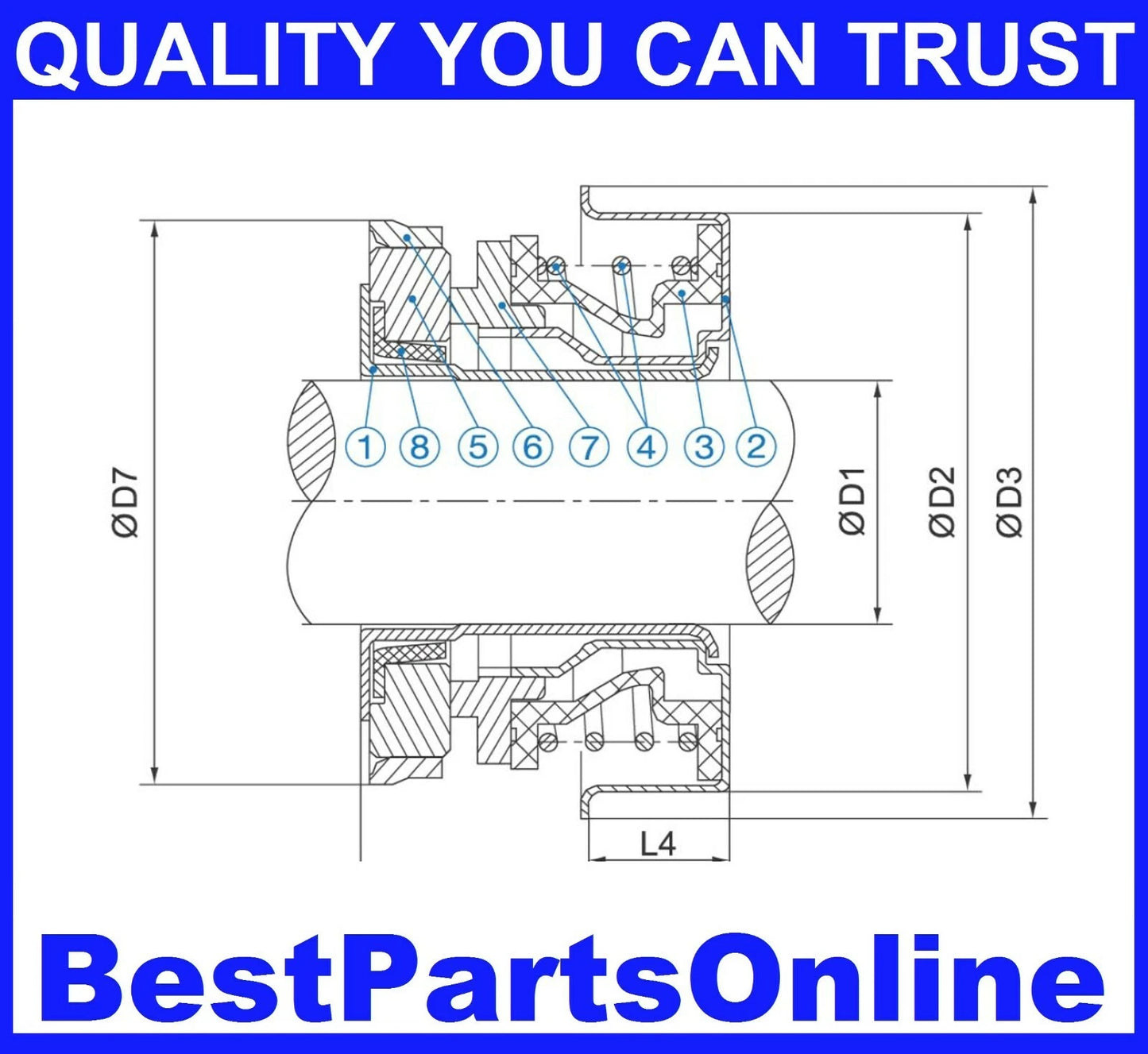 Mechanical Seal TYPE-FBS 16 Industrial Water Pump for Industrial Water Pump