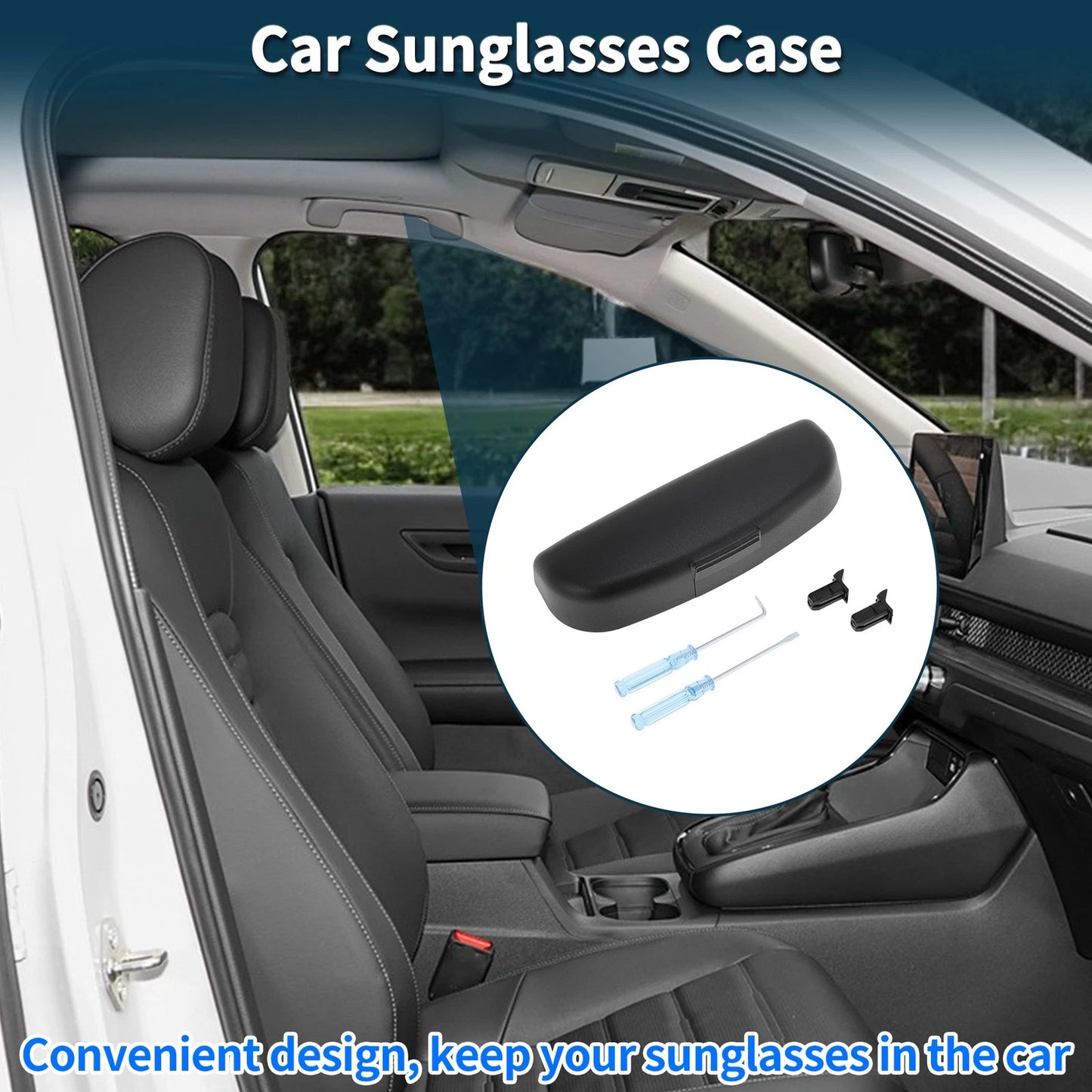 Sunglasses Case for Jeep Renegade 2015-2017 Eyeglasses Holder Storage Box Black