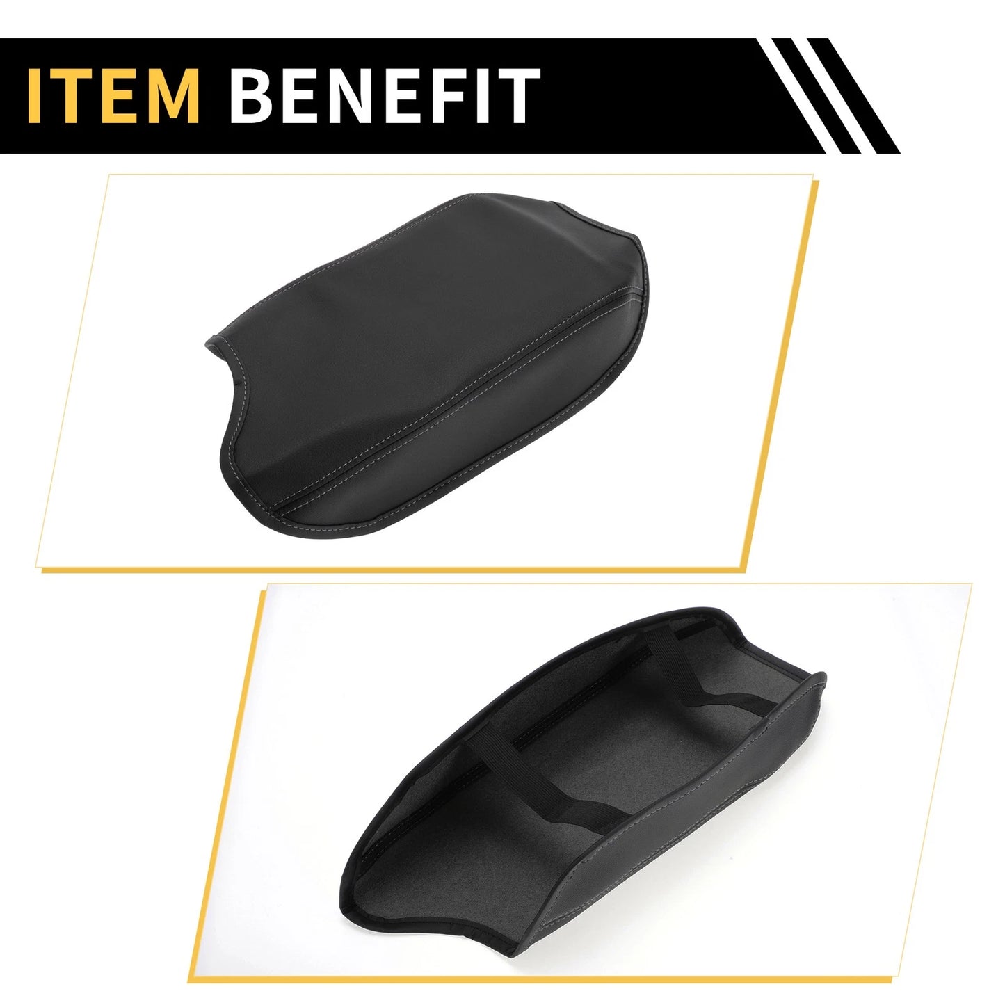 Center Console Armrest Cover for Ford Ranger Microfiber Leather