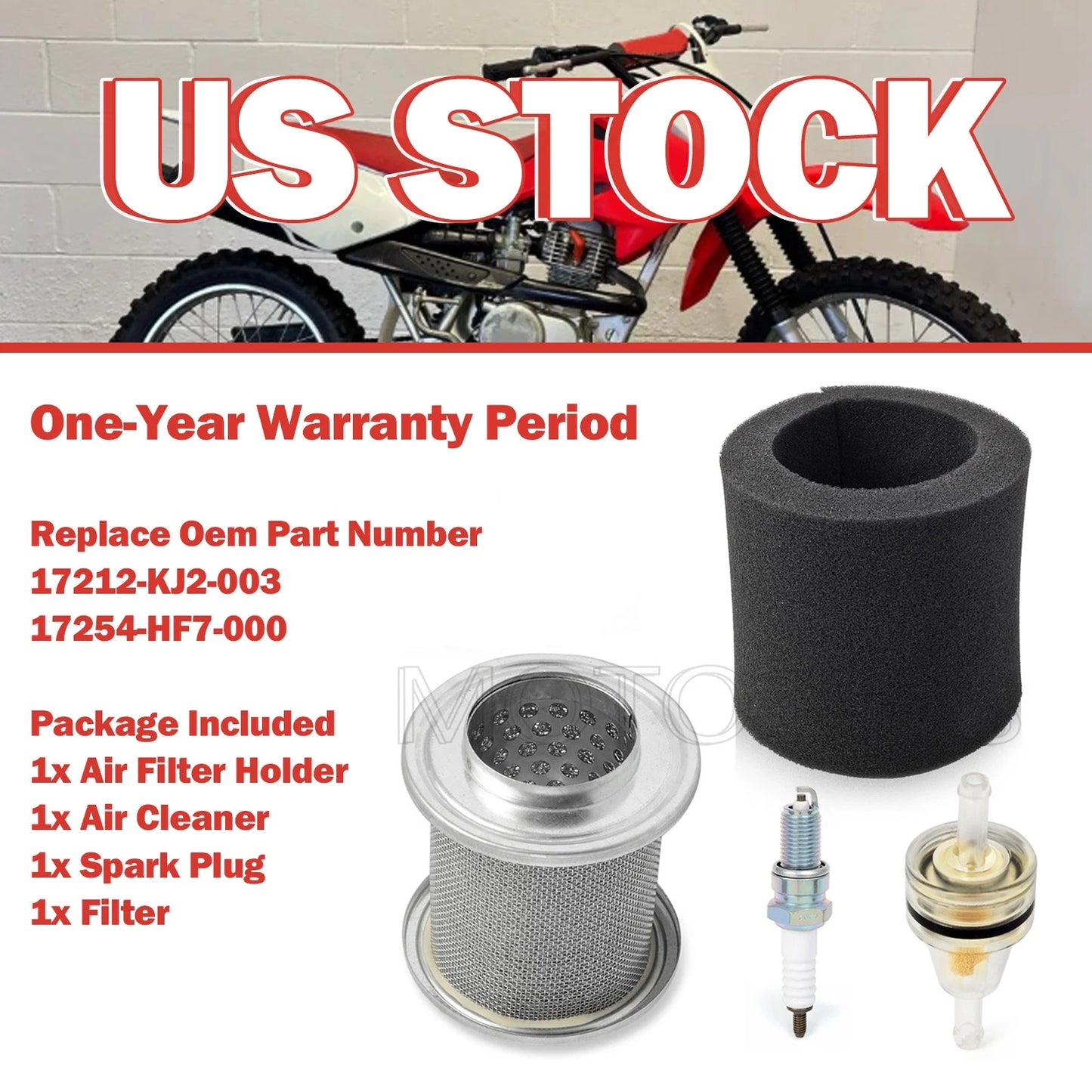 Air Filter Holder Spark Plug for XR80 CRF80 CRF100F