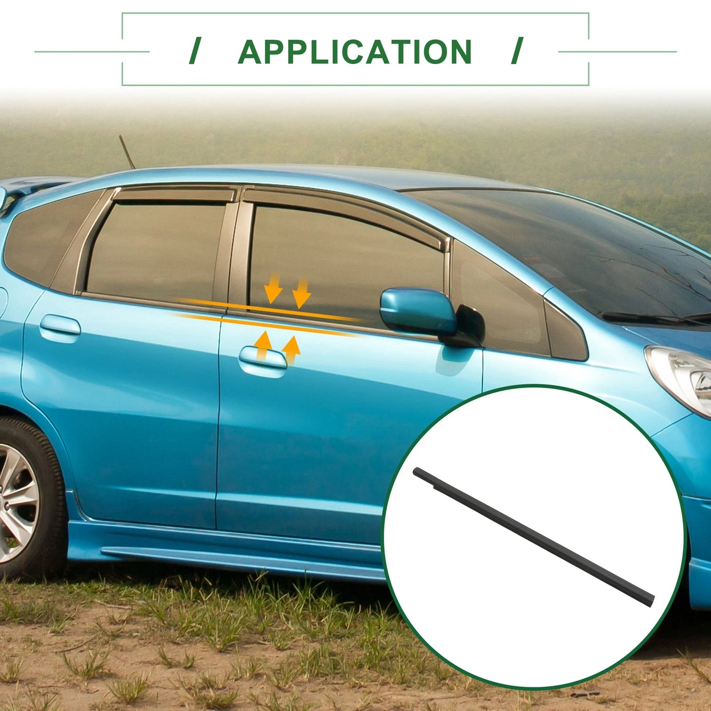 4 x Weatherstrip Window Seal for Honda Fit (2001-2008) Black PVC