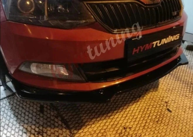 Front Bumper Lip Splitter for Skoda Rapid (2012-2021) 3 Pcs