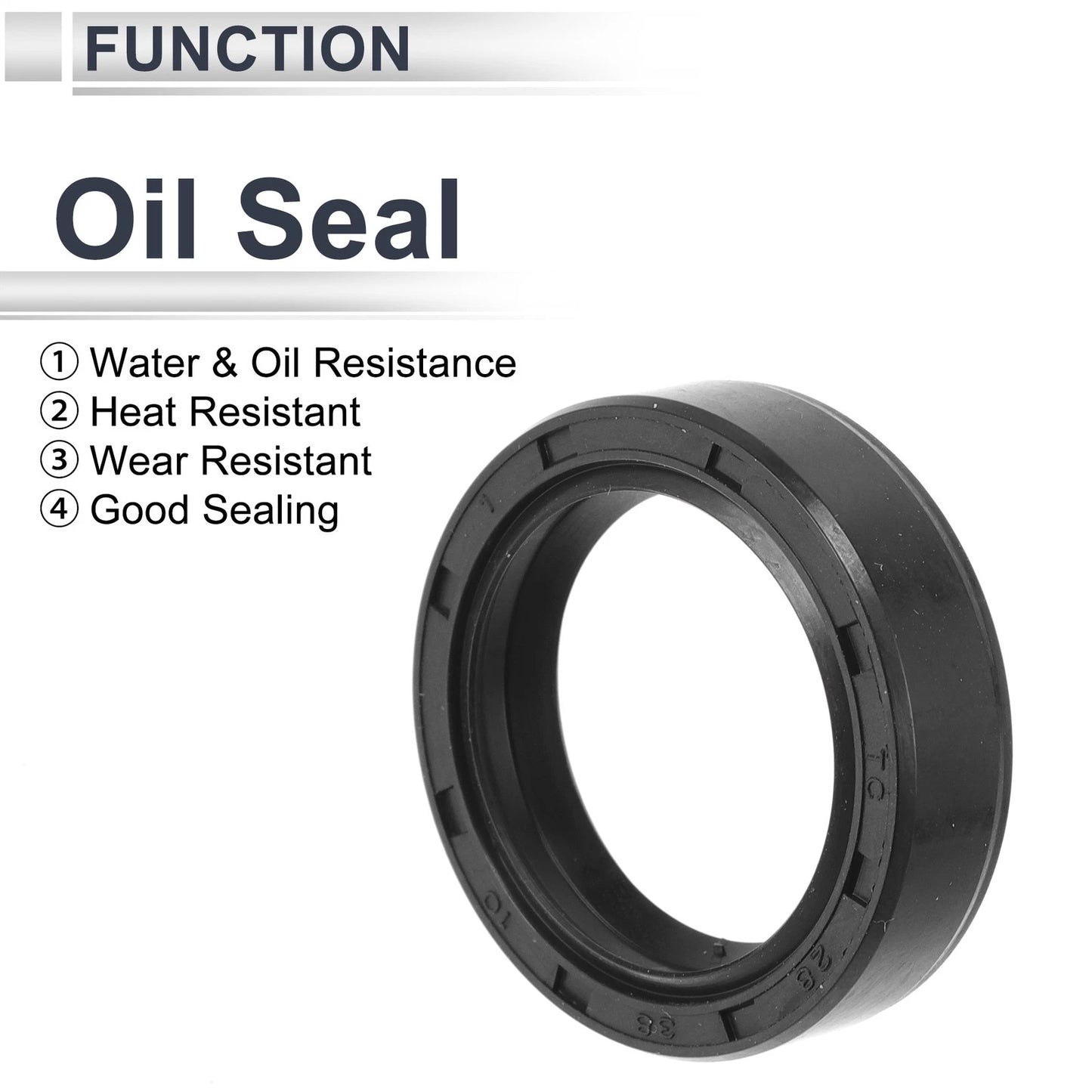 Oil Seal 28x38x10mm Shaft Seal TC Ring Nitrile Rubber Black 5Pcs for Car