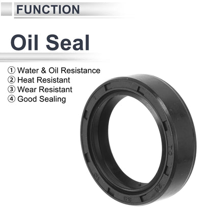 Oil Seal 28x38x10mm Shaft Seal TC Ring Nitrile Rubber Black 5Pcs for Car