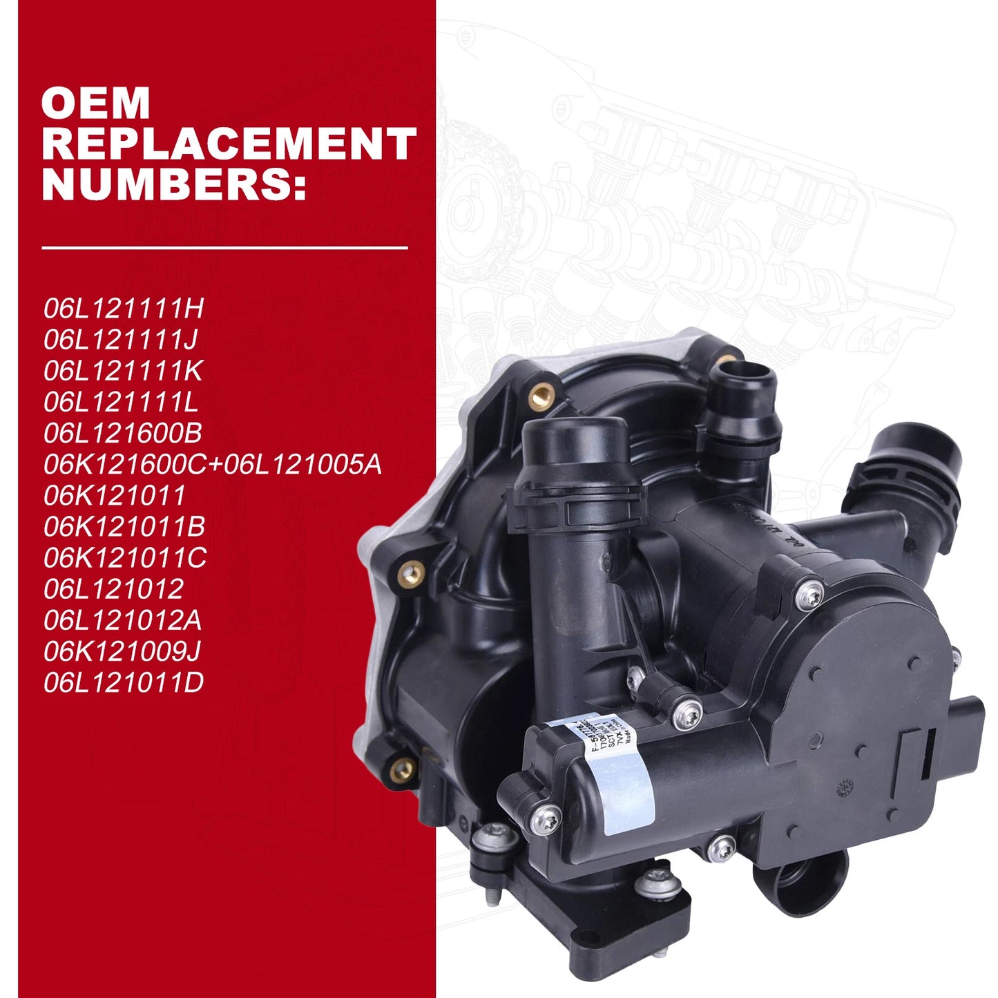 OE Quality Water Pump Thermostat Kit for Audi A4 A5 A6 A7 TT Skoda VW Golf (2008-2023)