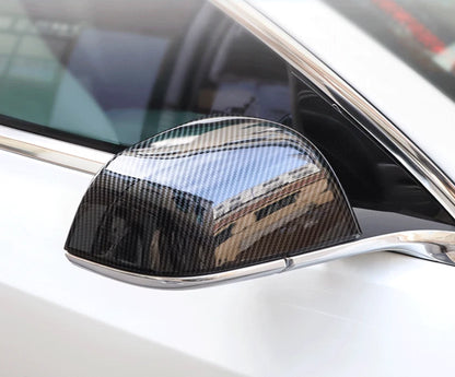 ABS Carbon Fiber Rearview Mirror Lid Cover Trim for Tesla Model S (2013-2022) 2 x