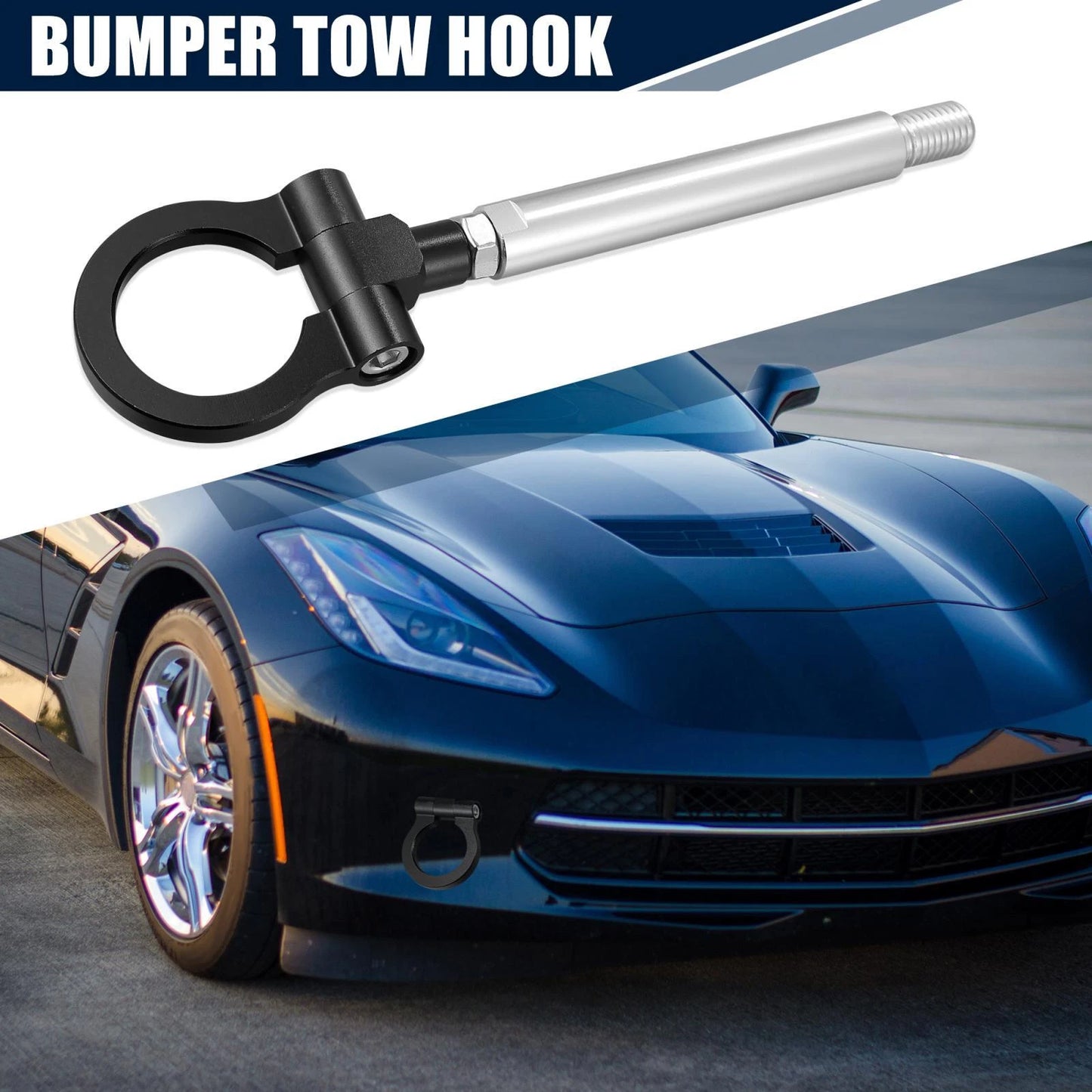 Front Bumper Tow Hook Ring for Chevy Camaro 6th Gen Black
