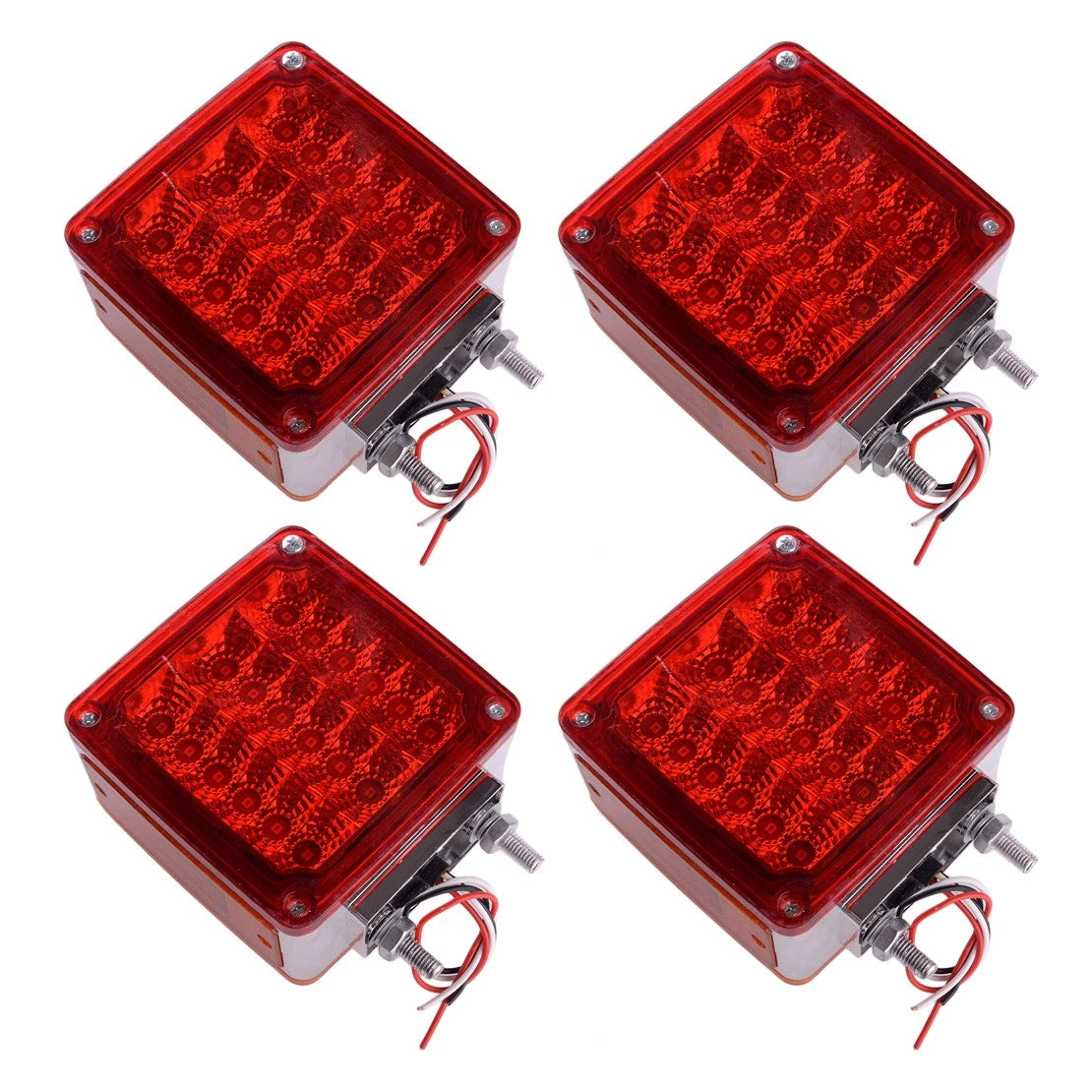 4pcs Square Dual Face Fender Marker Turn Signal Lights for Car
