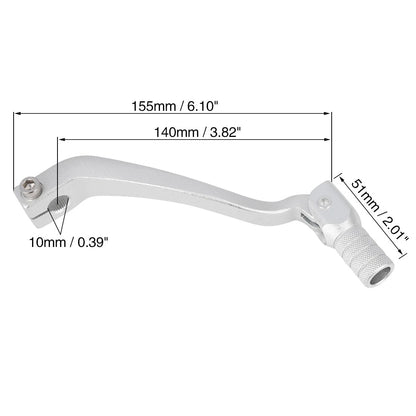 0.39” Aluminum Alloy Motorcycle Shift Lever Folding Gear Shifter Silver Tone