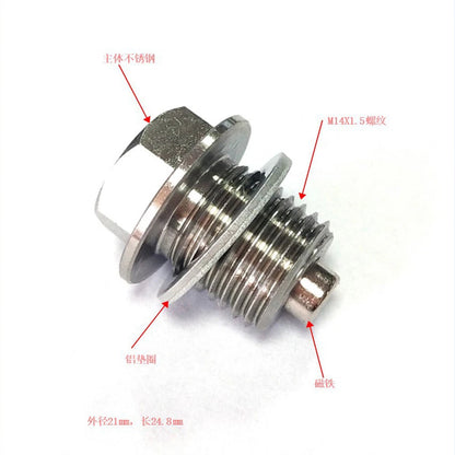 M14 x 1.5 Stainless Steel Oil Drain Plug with Magnet for Universal Cars