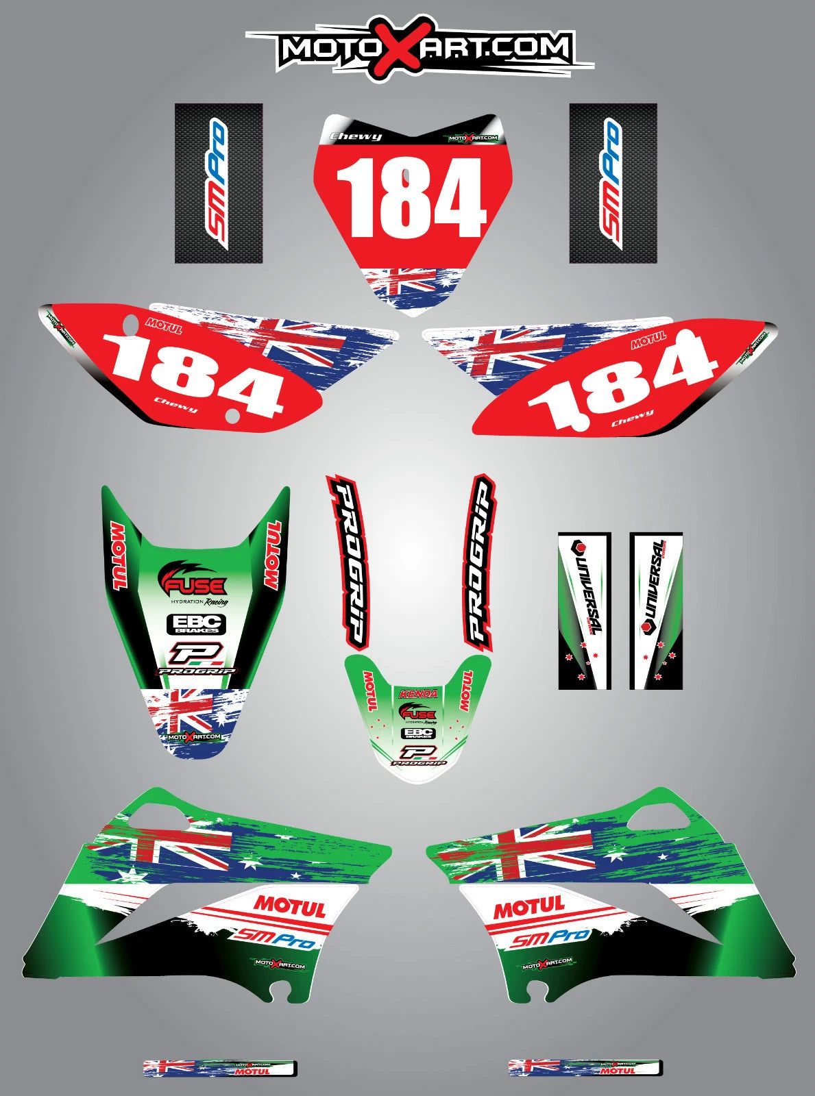Custom Graphic Kit - AUSSIE PRIDE for KAWASAKI KLX 110 (2010-2023)