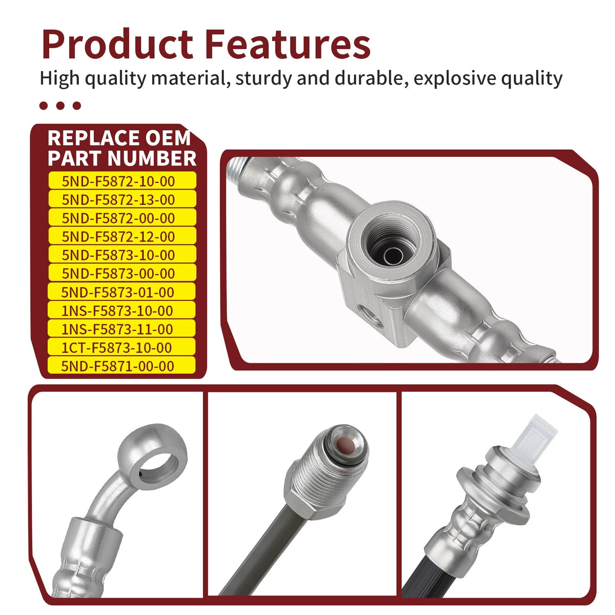 Front Brake Hose Line Pipe Kit for Yamaha Kodiak Grizzly Bruin (2003–2014)