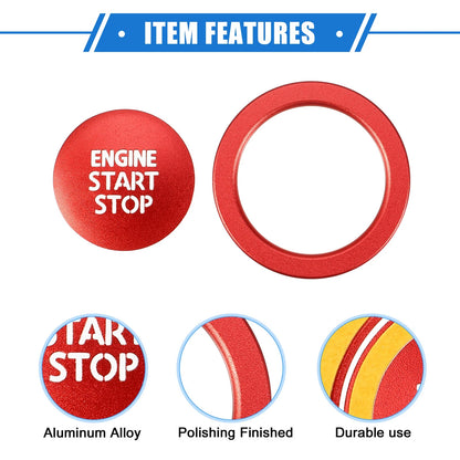 Engine Start Stop Button Cover Ring for Toyota Avalon (2019-2022) Red