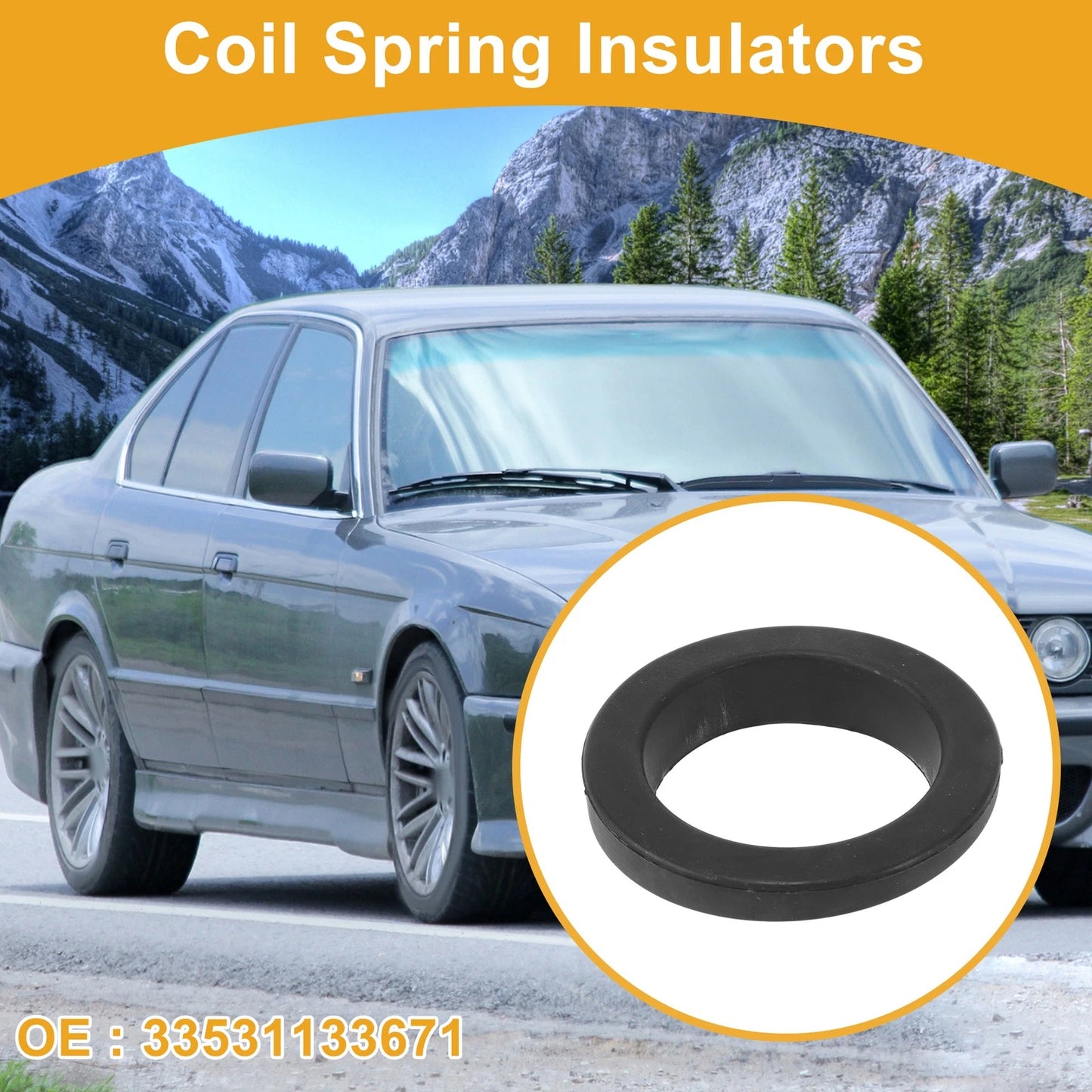 Lower Coil Spring Insulators Rubber 1 Pc for BMW 525i (1989-2007)