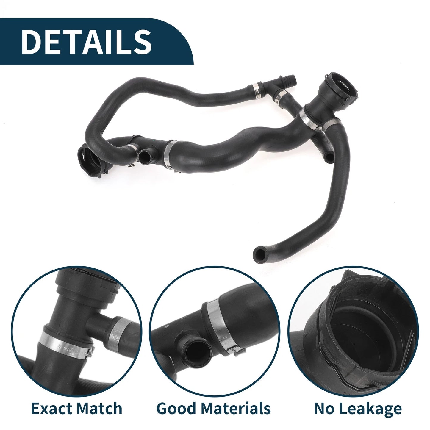Lower Radiator Hose for Volvo XC90 (2016-2021) Rubber Black