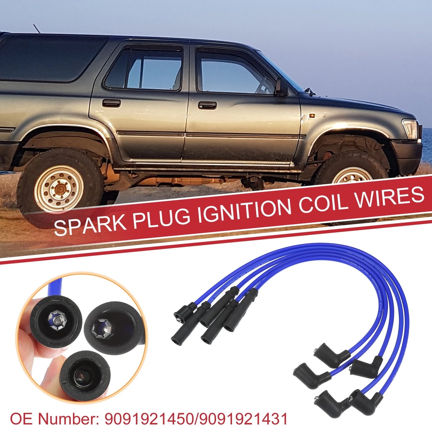 5 x Spark Plug Wire Ignition Coil Cables for Toyota 4Runner (1989-1993)