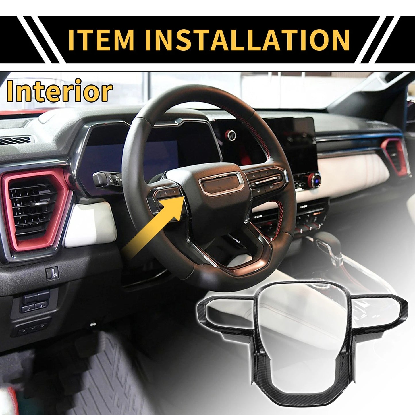 Steering Wheel Cover Trims Carbon Fiber for Chevy Colorado (2023-2024)