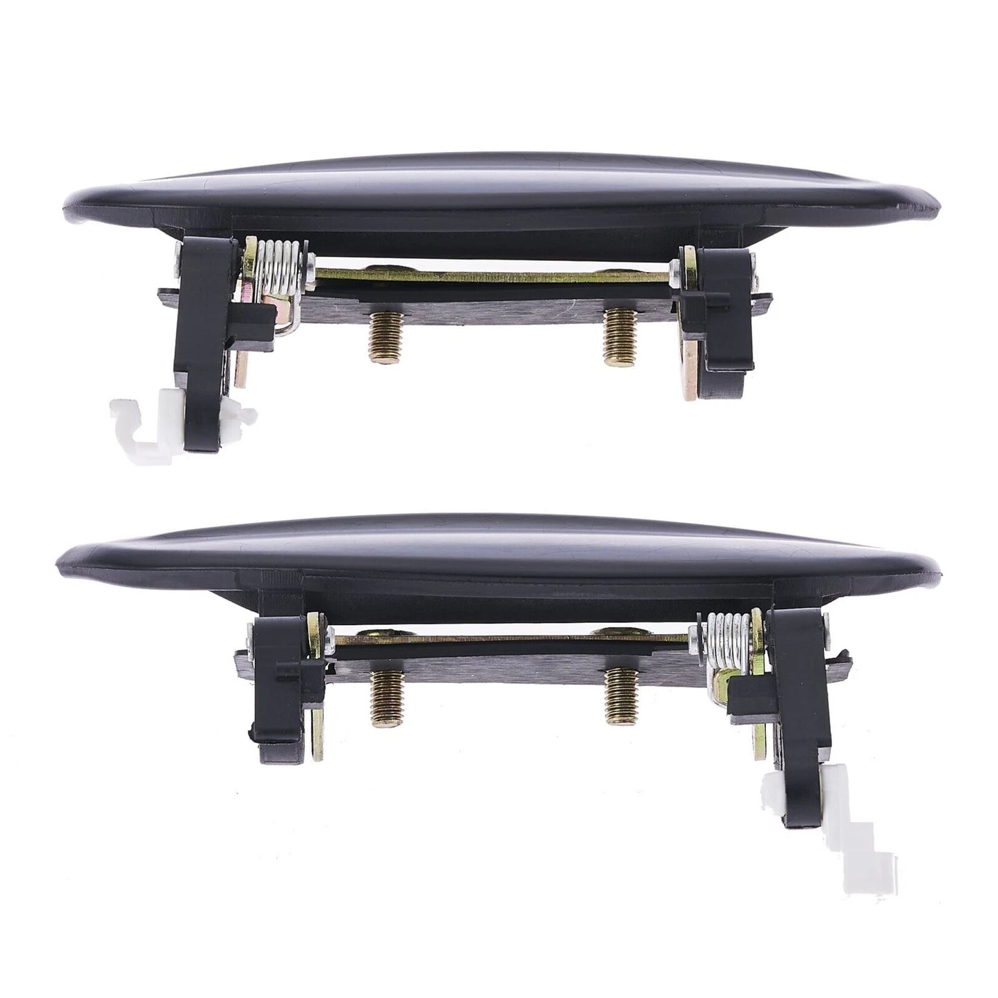 2 x Front Left & Right Outer Door Handles Smooth Black for Kia Rio (2002-2005)