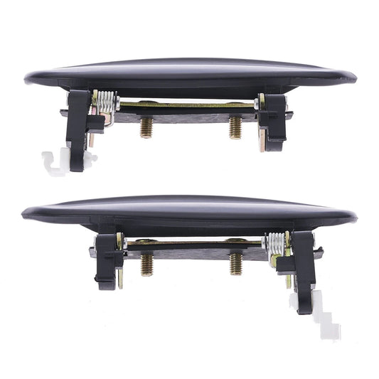 2 x Front Left & Right Outer Door Handles Smooth Black for Kia Rio (2002-2005)
