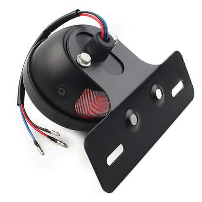 Universal Motorcycle Side Mount Tail Light License Plate Bracket for Cafe Racer