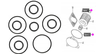 5 x SUZUKI Oil Change O-Ring Seal Kit 09280-54001, 13004, 60005