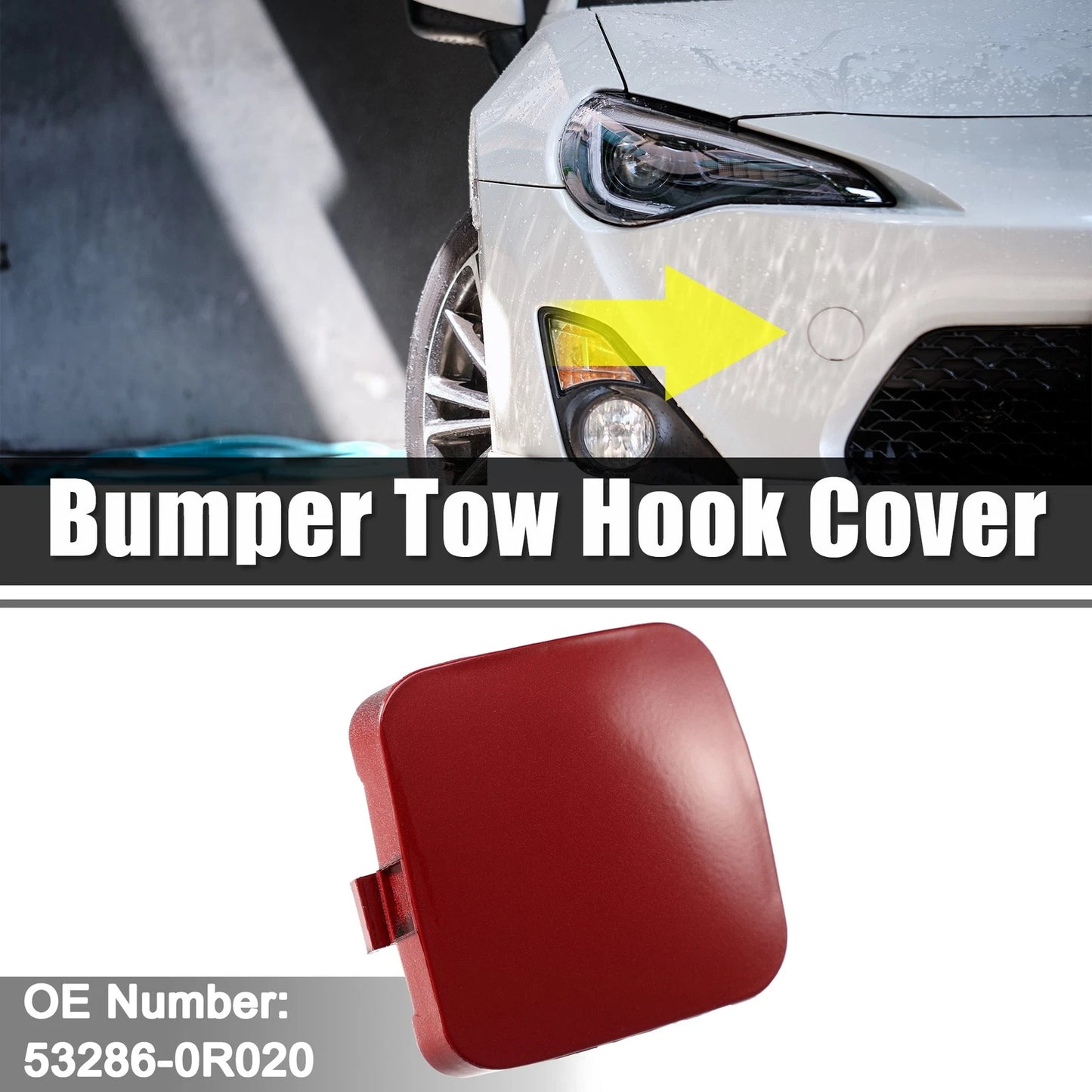 Red Front Right Bumper Tow Hook Cover for Toyota Rav4 (2013-2018)