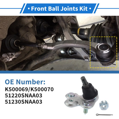 2 x Front Lower Ball Joints for Honda Civic (2006-2011)