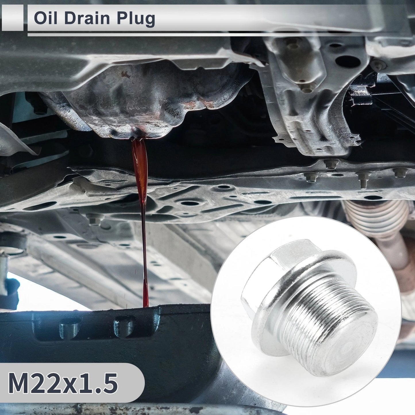 1.08" Height Engine Oil Drain Plug W/Gasket for Car Motorcycle