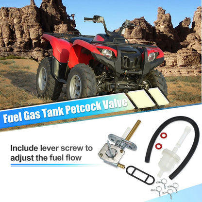 Set ATV Fuel Gas Tank Petcock Valve with Lever Screw for Yamaha TTR90 TTR125