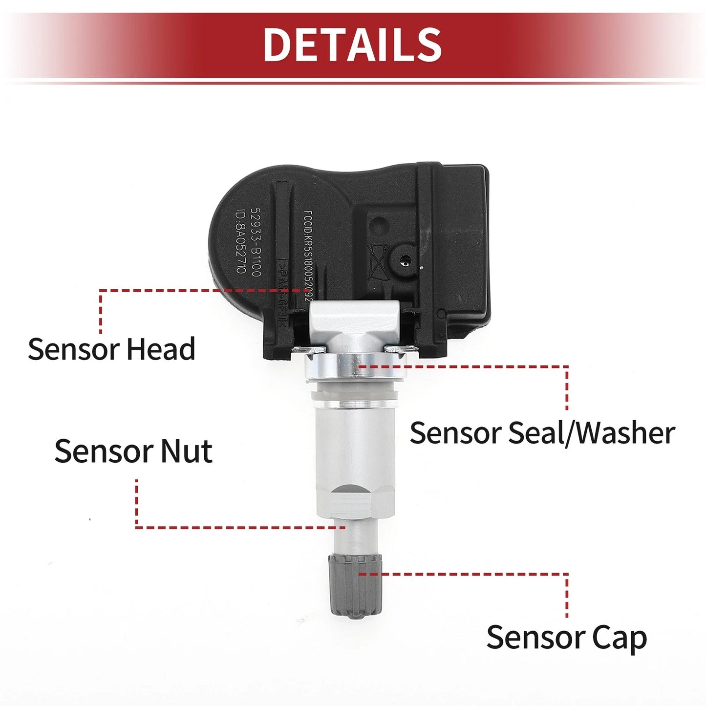 Tire Pressure Sensor 433MHz for Hyundai Accent (2015-2017) 1 x Pcs