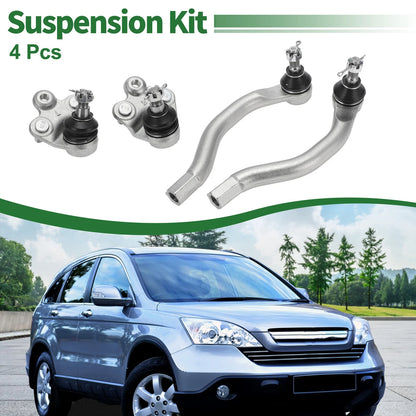 4 Pcs Front Suspension Kit Outer Tie Rod Ends Lower Ball Joint for Honda Civic (2006-2011)