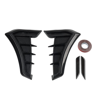 Black Fender Hood Air Flow Intake Trim for Car Side Ventilation Decals