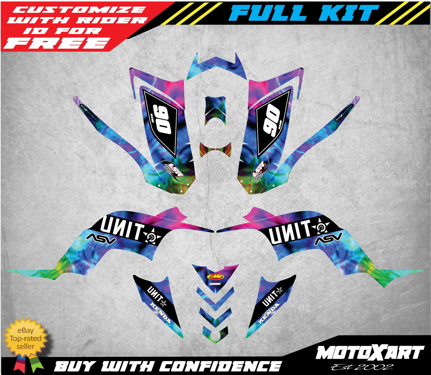 TYE STYLE Sticker Kit for Yamaha Raptor YFM 90 ATV Graphics (2009-2015)