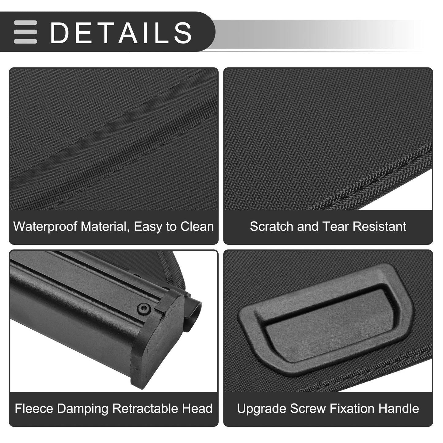 Retractable Cargo Cover for Nissan Kicks (2018-2024) Gloss Black