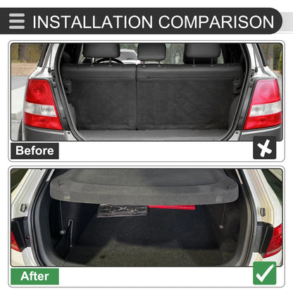 Rear Parcel Shelf Boot Load Cover for Honda Fit (2015-2020) Black Cargo Cover