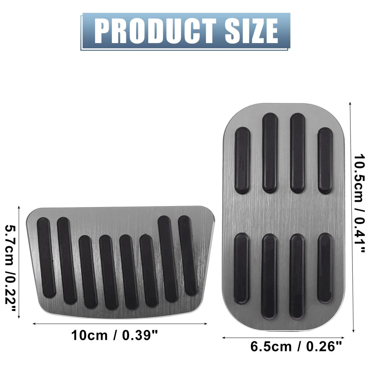 Gas Pedal Brake Pad Covers for Toyota C-HR (2016-2018) Silver Tone