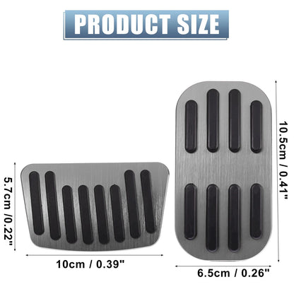 Gas Pedal Brake Pad Covers for Toyota C-HR (2016-2018) Silver Tone