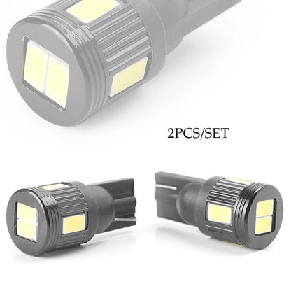2 x LED Wedge Light Bulb T10 5630 6 SMD for Car - Black Shell (2010-2023)