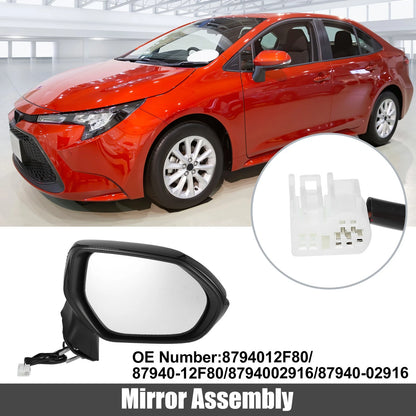 3 Pin Right Side Door Mirror Assembly Black for Toyota Corolla (2020–2022)