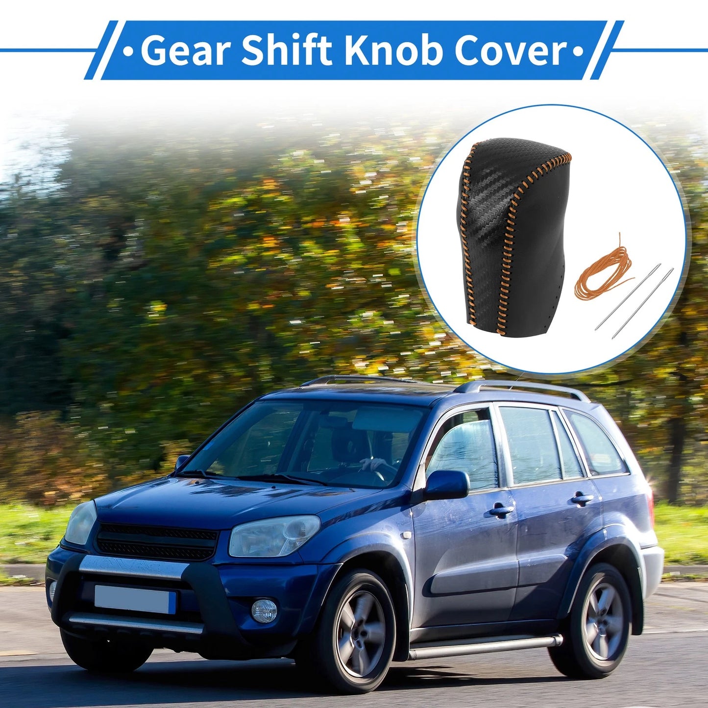 Car Gear Shift Knob Cover Carbon Fiber for Toyota RAV4 (2013–2016)